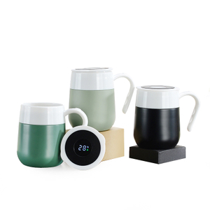 Mug teirmeach cruach dhosmálta mórdhíola le teirmiméadar ar an gclúdach 